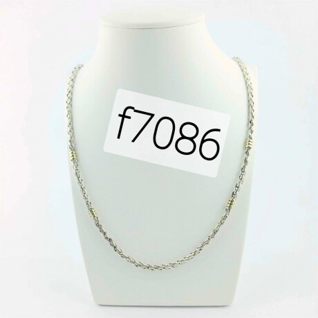 Gargantilla de plata 925 con double de oro 18k, 50 cm. Gargantilla de plata 925 con double de oro 18k, 50 cm.