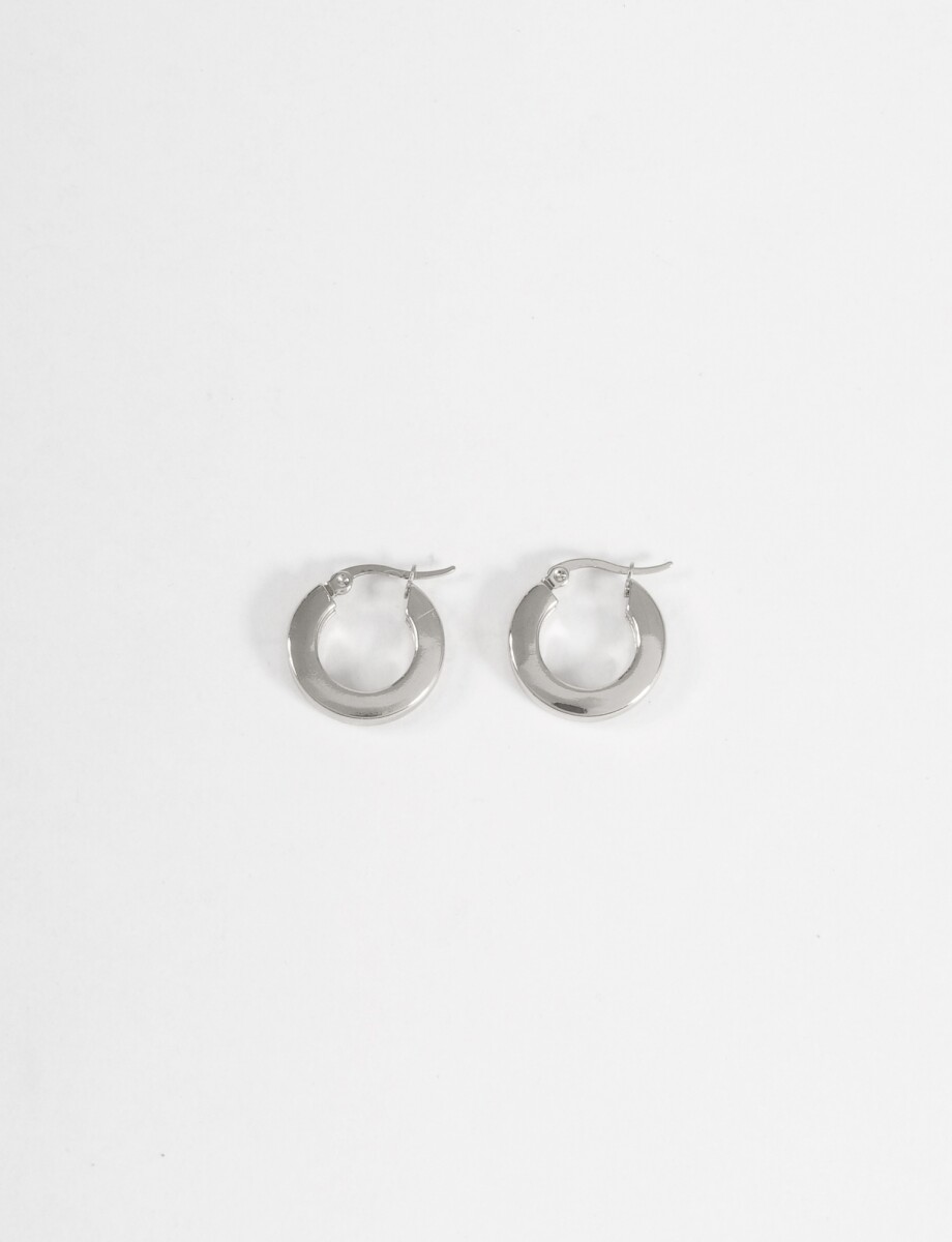 Aros geométricos 2 cm acero - plateado 
