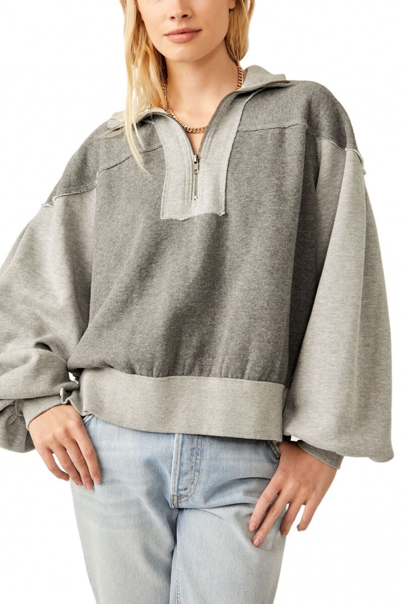 KASSEY HALF ZIP Gris