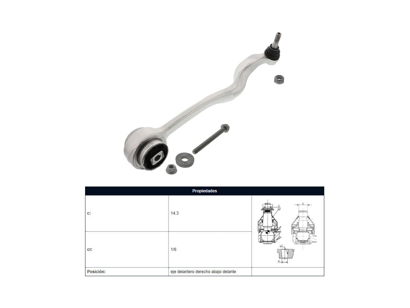 Brazo De Suspension Del BMW 540I (E39)/525 Tds (E39)/528I (E39)/525I (E39)/523I (E39)/530D (E39) 95-05 Der 
