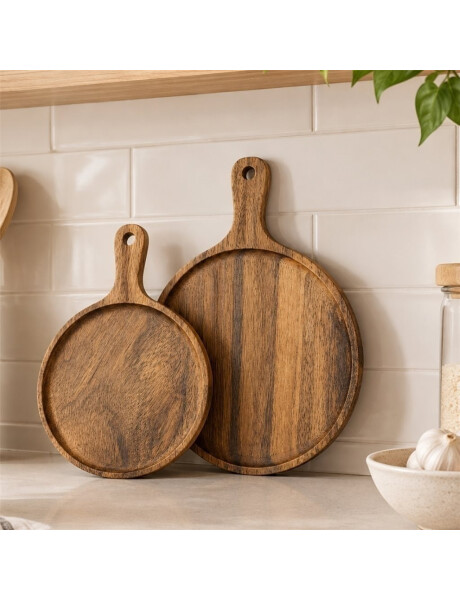 TABLA MADERA C/MANGO REDONDA D25XH2CM TABLA MADERA C/MANGO REDONDA D25XH2CM