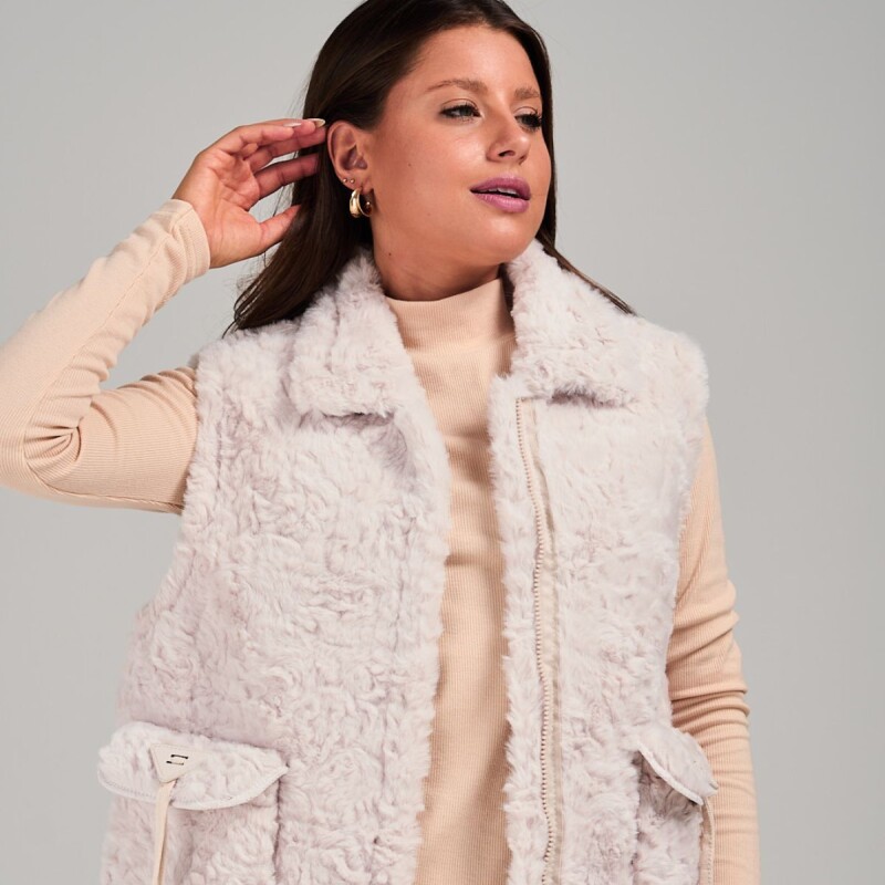 Chaleco de Piel Slowly Off White