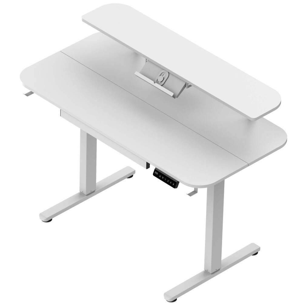 ESCRITORIO REGULABLE METAL-Y-MDF BLANCO AILERON