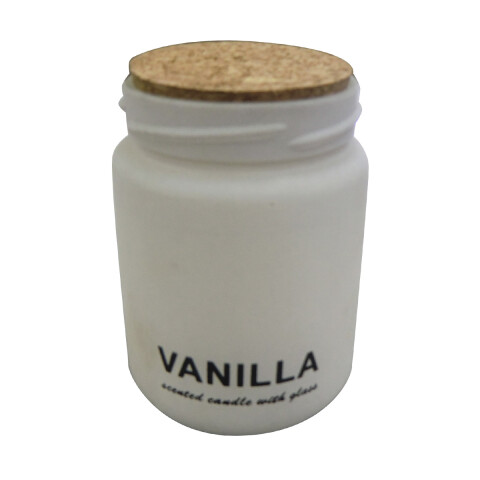 Vela Aromatizante Vidrio con Tapa Corcho 6 x 9 cm BLANCO