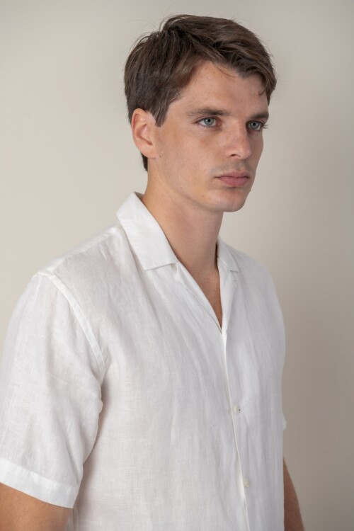 Hawaiana de Lino Blanco