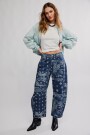 JEAN BARREL GOOD LUCK ESTAMPAD Azul