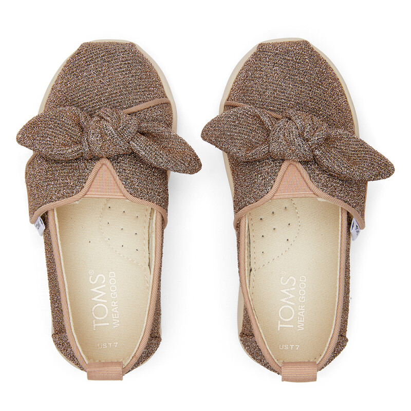 Alpargatas Sparkle Knit/Bow Tn Alpr Esp Niños Gold
