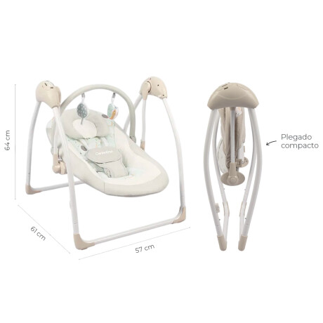 Mecedora Bouncer Electrónico Carestino con Musica Gris