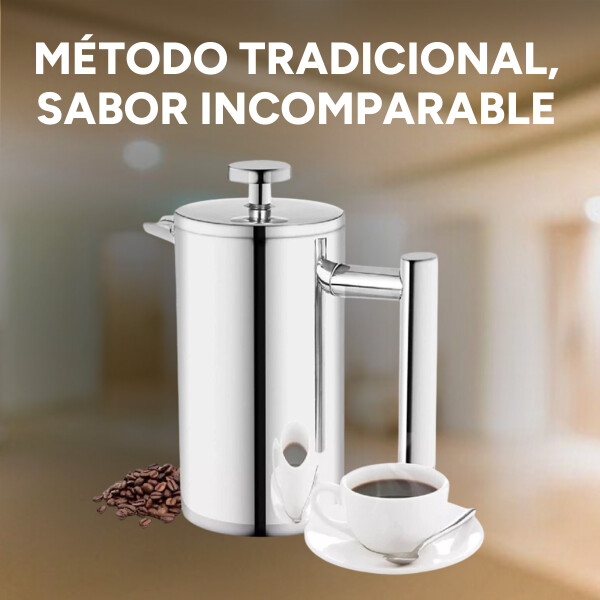 Cafetera Prensa Francesa Aluminio Embolo 1 Litro Doble Pared Cafetera Prensa Francesa Aluminio Embolo 1 Litro Doble Pared