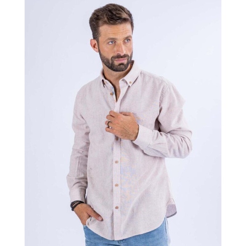 Camisa para hombre lisa UFO Railway Rosada Blanco