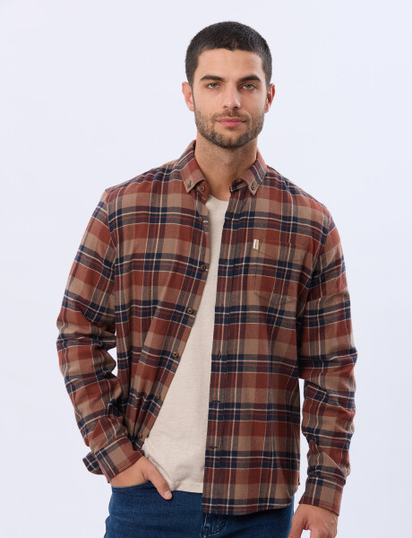 CAMISA DE VIYELA Ladrillo
