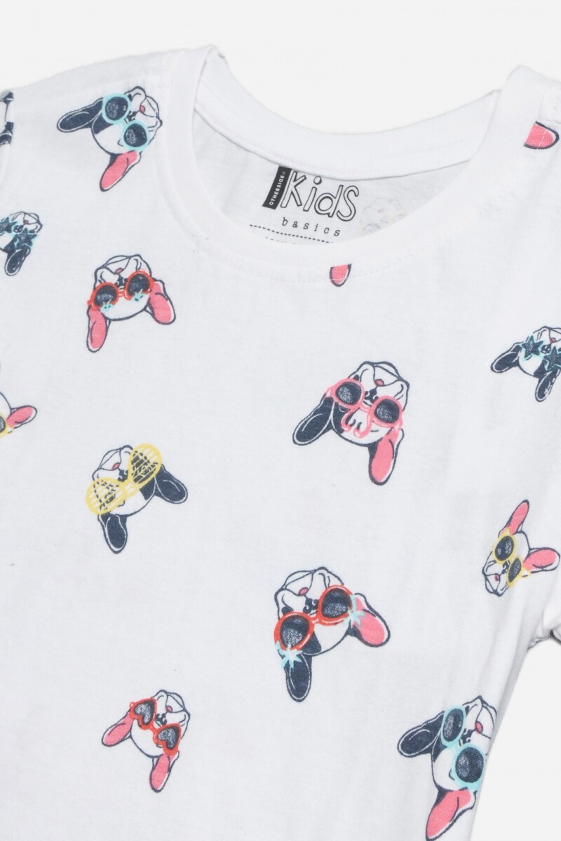 Remera perritos BLANCO