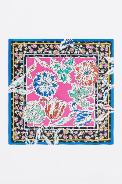 PAÑUELO FLORES VINTAGE Fucsia