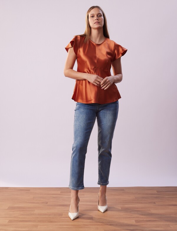 Blusa Satén TERRACOTA