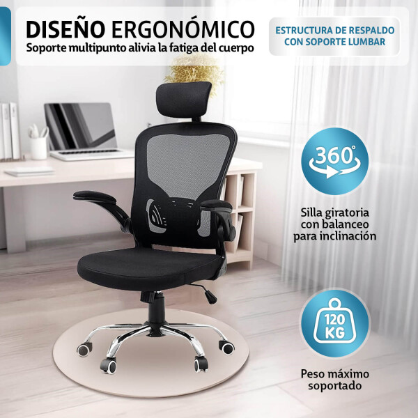 Silla de Escritorio Ergonómica Silla Ejecutiva de Oficina Tapizado Mesh Negro Silla de Escritorio Ergonómica Silla Ejecutiva de Oficina Tapizado Mesh Negro