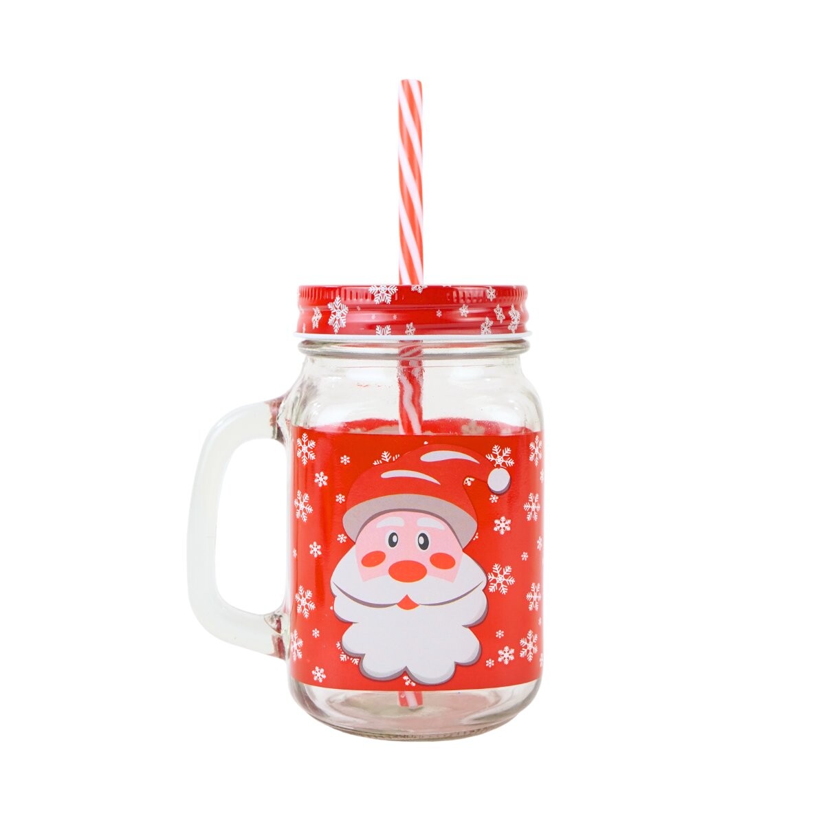 Jarra de vidrio navideña 