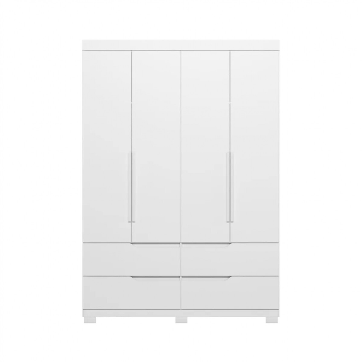 Ropero 4 puertas 4 cajones - Doble - Blanco 