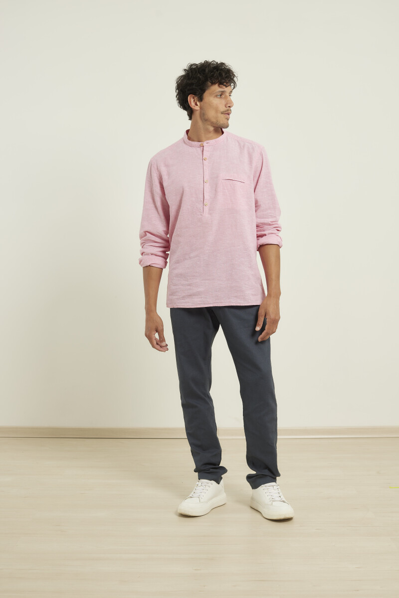 CAMISA HARRINGTON LABEL DE LINO - Rosado 