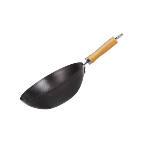 Wok antiadherente Cuori en acero de carbono y mango de madera 28cm Wok antiadherente Cuori en acero de carbono y mango de madera 28cm