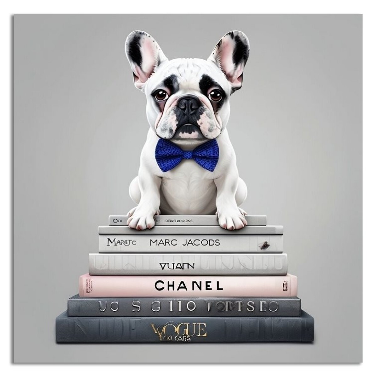 CUADRO CANVAS 40x40cm PERRO BULLDOG BLANCO 1 