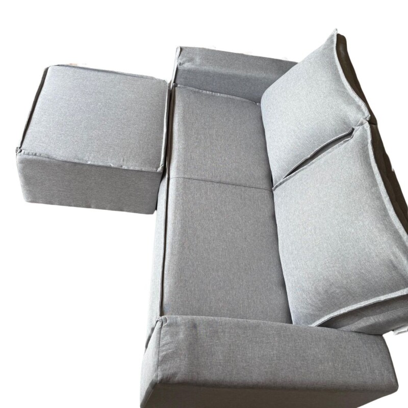 Sofá + Puff Coimbra 3 Cuerpos Cinza Urbano Sofá + Puff Coimbra 3 Cuerpos Cinza Urbano