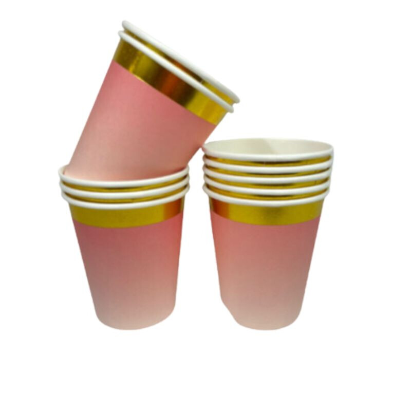 Vaso Descartable Degrade Pastel x10 Coral