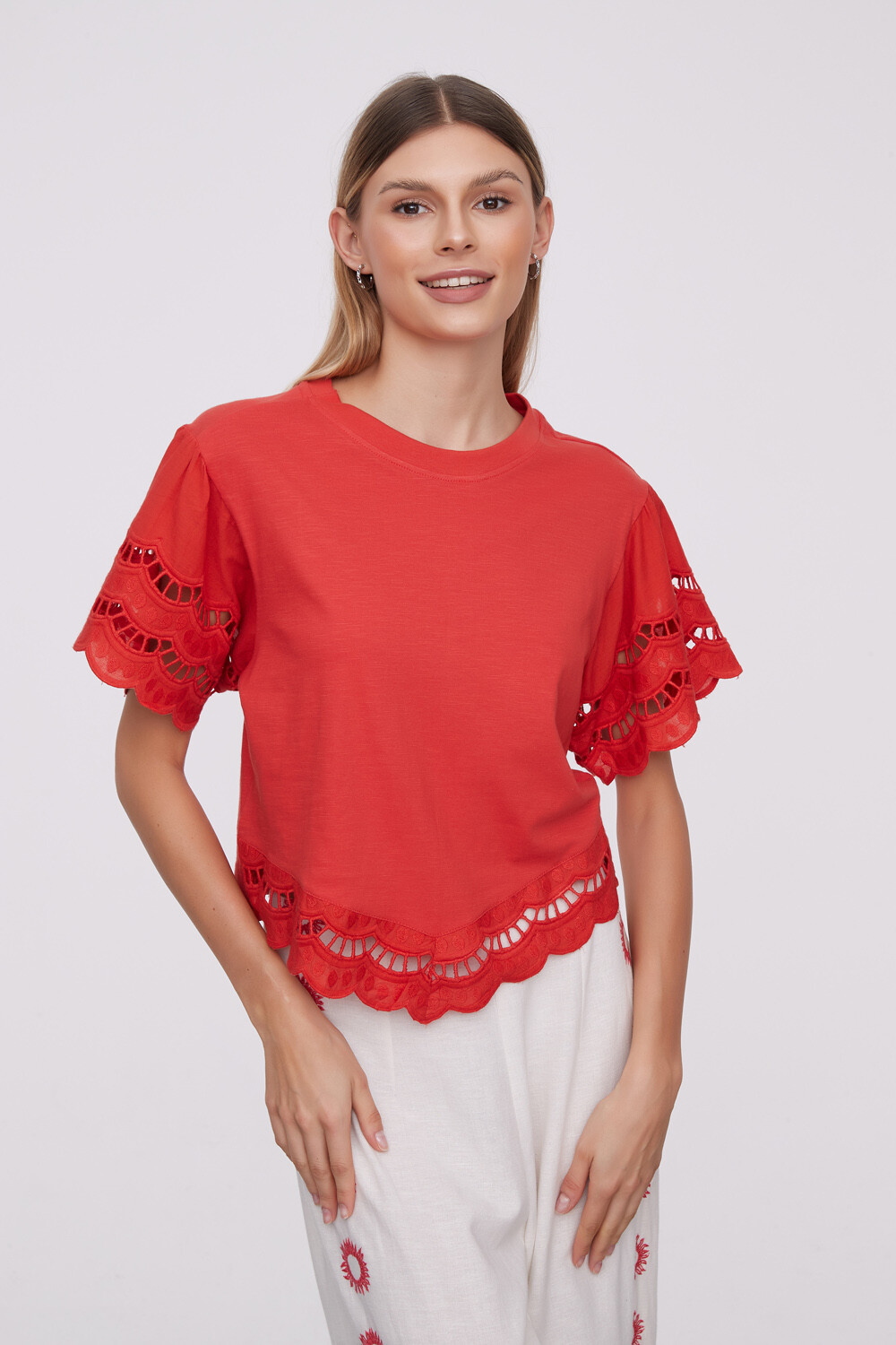 Remera Viamonte Rojo Anaranjado