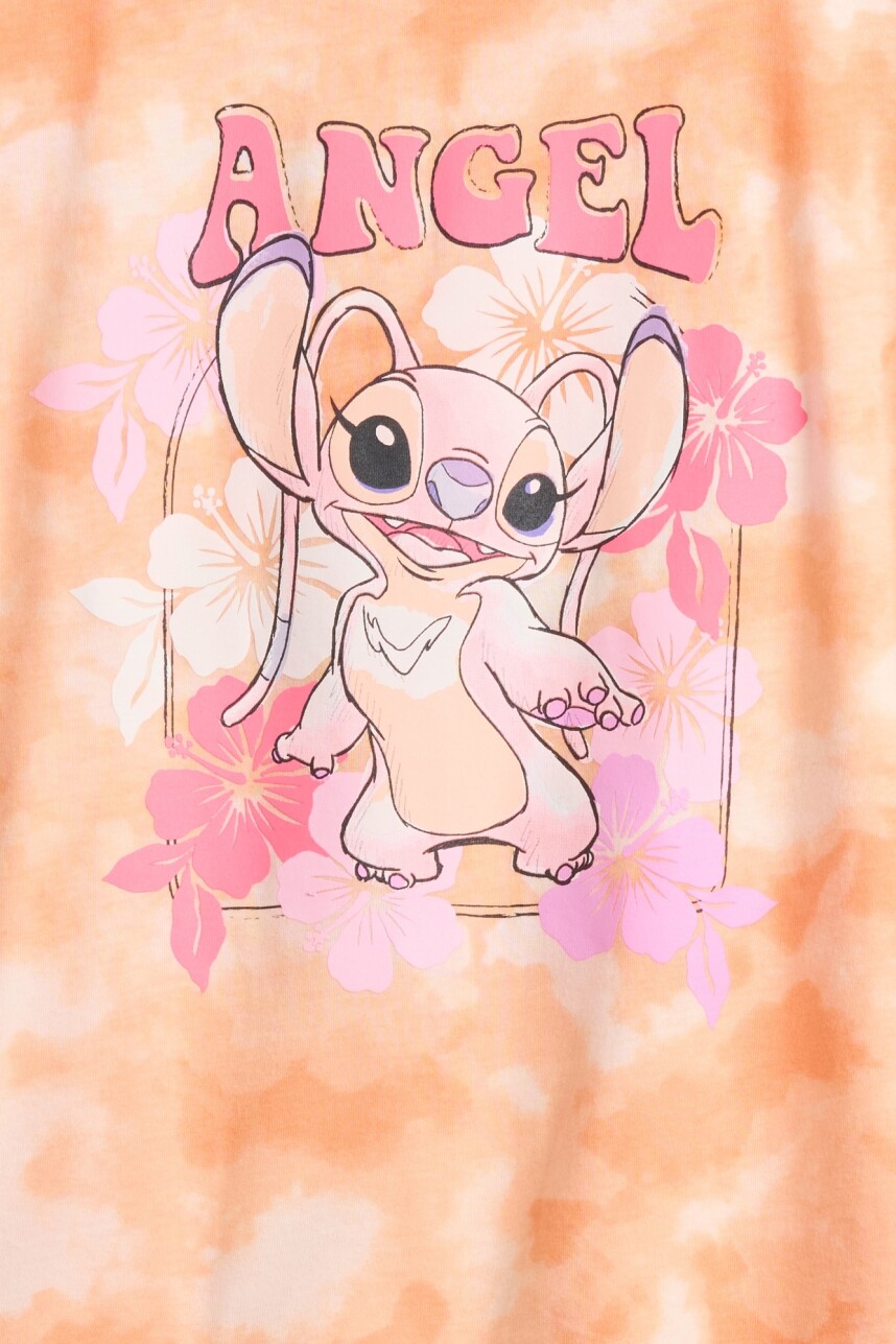 Remera Disney Niña Orange Tie Dye