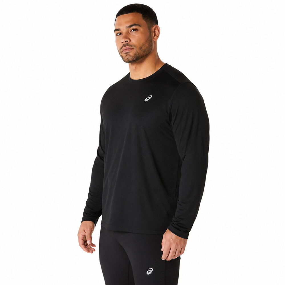 Polo Running Asics Silver LS Top Hombre Performance Black
