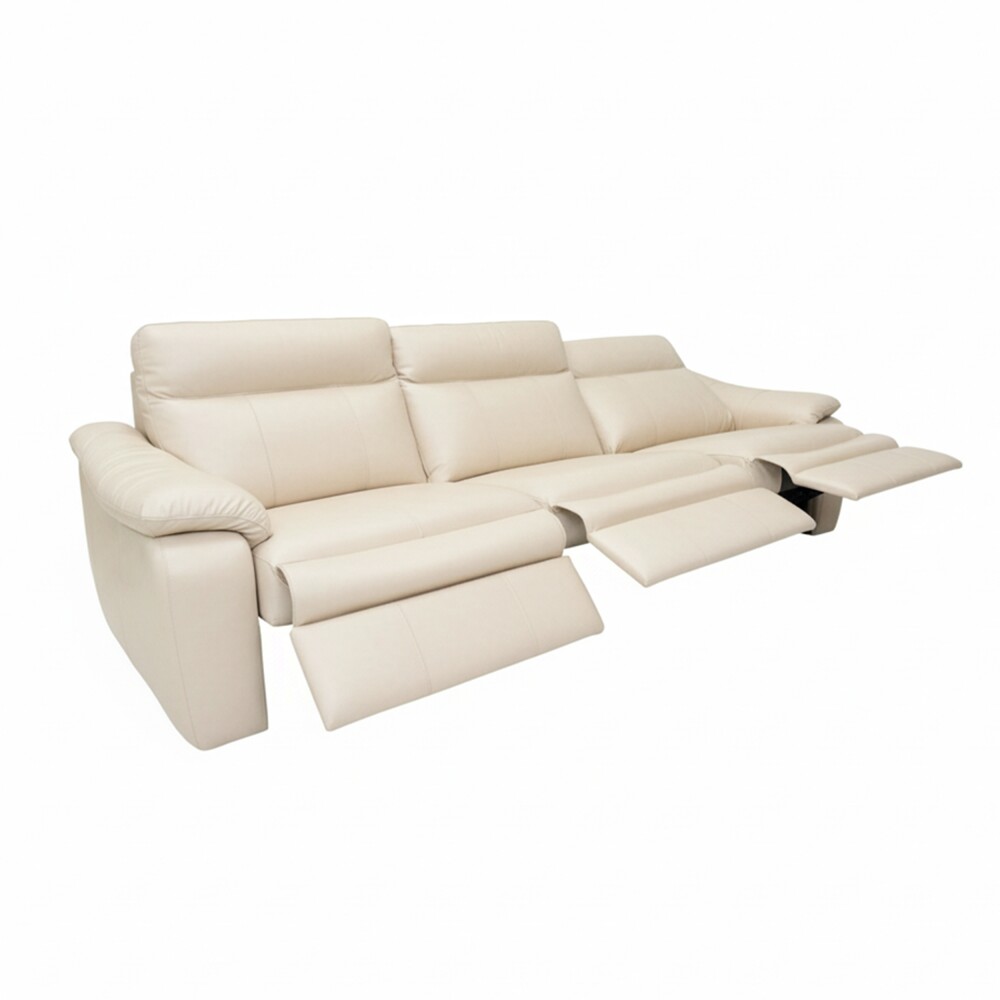 Sillón recliner 3 Cuerpos Rubi - 100% Cuero Arena