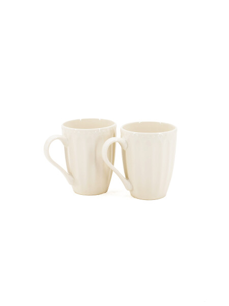 TAZA BLANCA LISTRAS SET X2 BLANCO