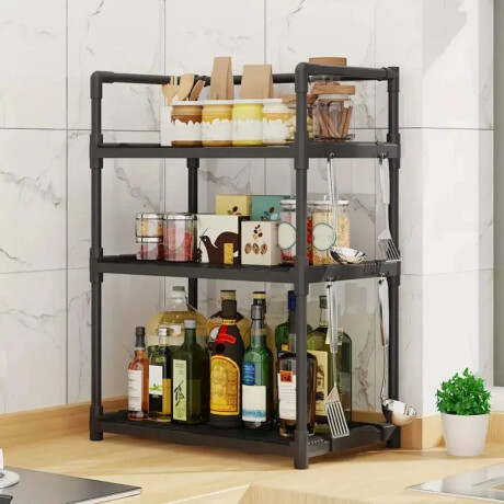 Estante Organizador 3 Niveles Multifuncional Cocina Baño Negro