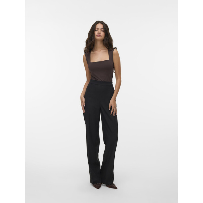 VMMILLION SL SQUARE NECK TOP JRS NOOS Chocolate Torte