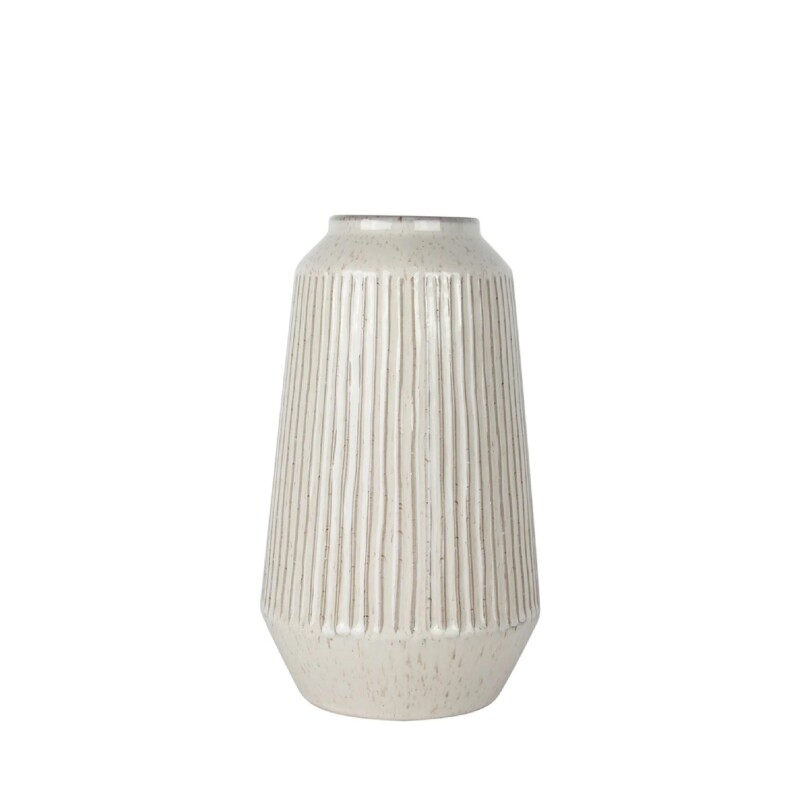 FLORERO CERAMICA D16x28CM RAYAS BEIGE FLORERO CERAMICA D16x28CM RAYAS BEIGE