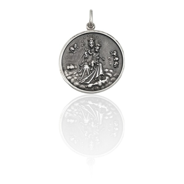 Dije Virgen del Carmen-Plata 925 quemada-Sin piedra-CP3082 Sinpiedra