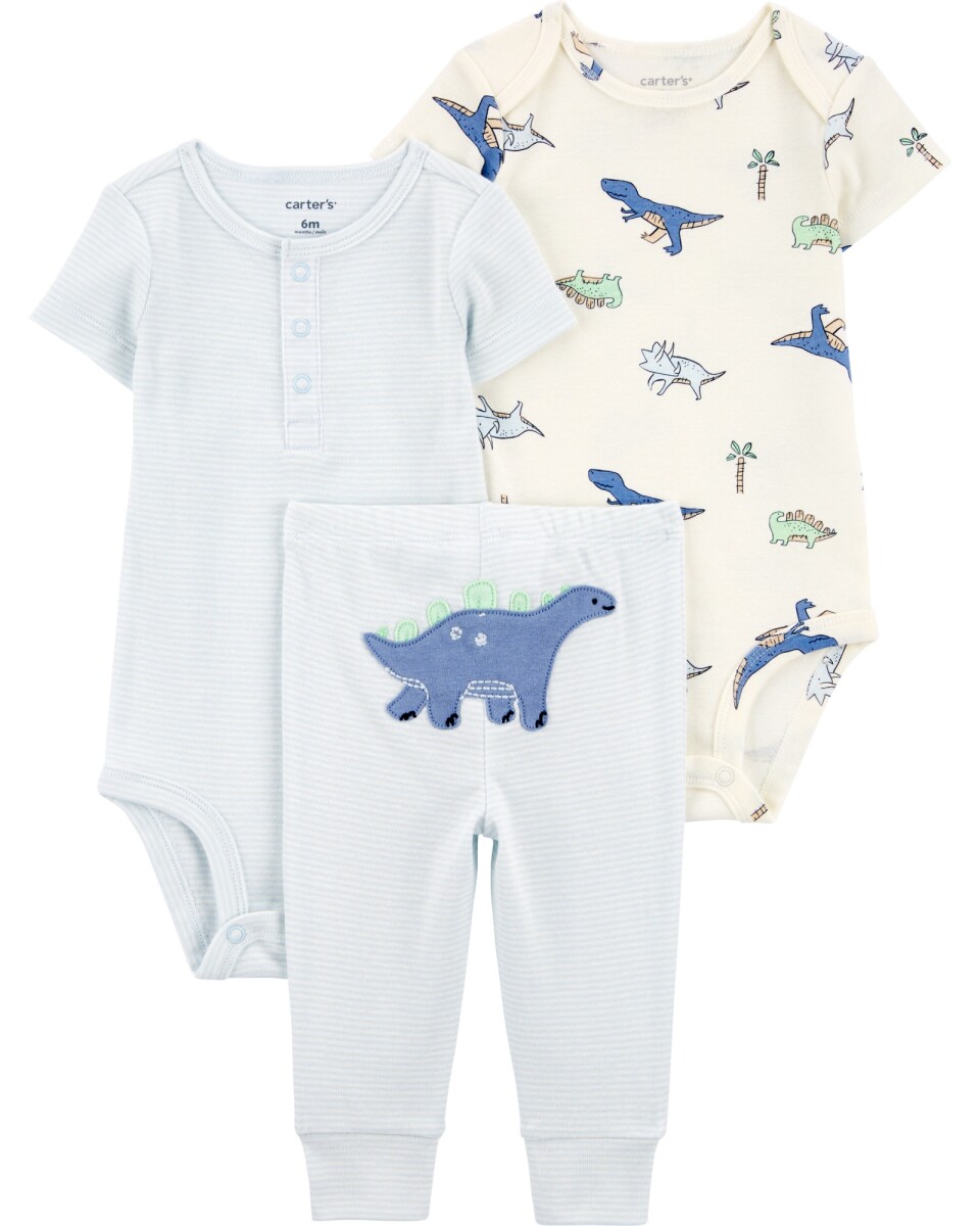 SET 3PC PANT Y 2BODIES MC DINOS ALG NIÑO-BB CARTERS - COMBINACION 1 