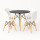 Juego de comedor Con Mesa Circular de 80cm + 4 Sillas Eames Blanco/Negro