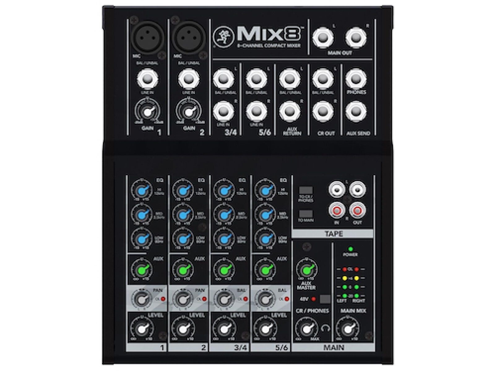 Consola de mezcla Mackie Mix8 compacta - 8 canales 