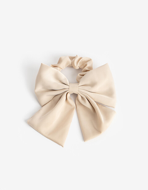 Skunzies Moño Scrunchie Con Moño - Blanco Crema