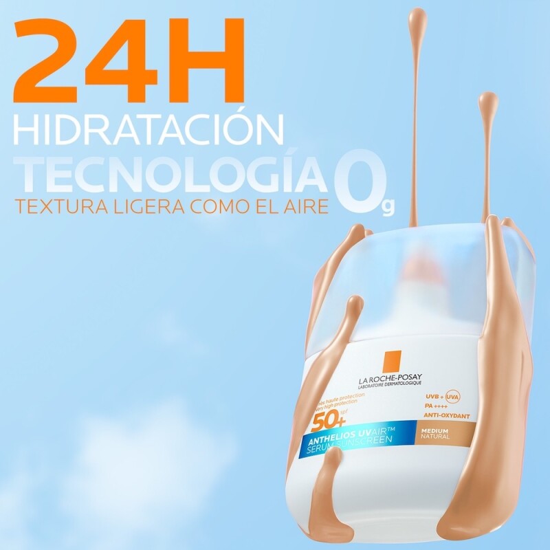 Protector Solar Anthelios Serum Uvair 50+ Tono Medio 50 Ml. Protector Solar Anthelios Serum Uvair 50+ Tono Medio 50 Ml.