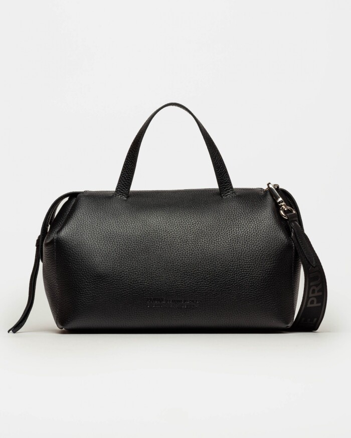 Cartera de mano Resort en cuero graneado Negro