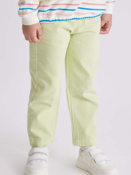 Pantalón de jean paper bag Verde matcha