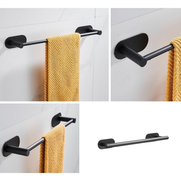 Set Accesorios De Baño Toallero Juego De 4 Piezas De Acero Inoxidable Negro Set Accesorios De Baño Toallero Juego De 4 Piezas De Acero Inoxidable Negro