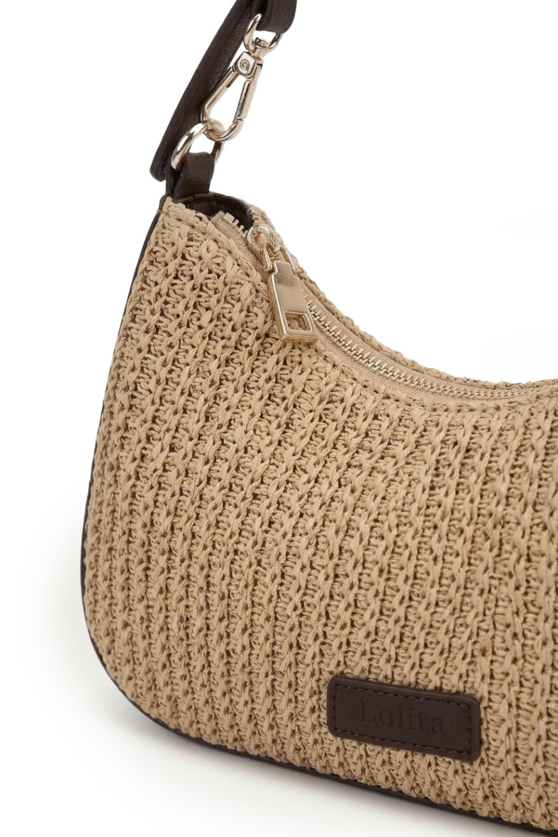 Cartera rafia beige