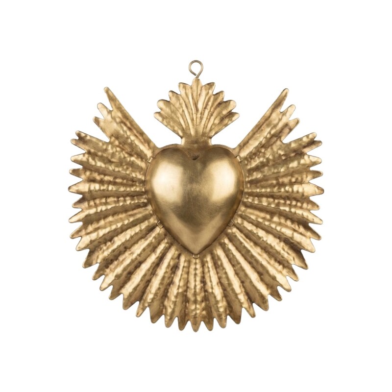 FIGURA METAL CORAZON DORADO Unica