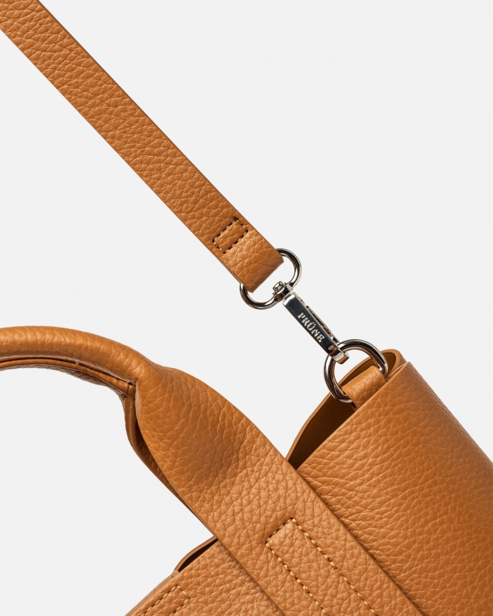 Cartera de mano Gaia en efecto cuero graneado Camel