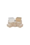 Pack x 50 - caja eco 01 4x4x2,5 cm REVERSIBLE BLANCO - MADERA