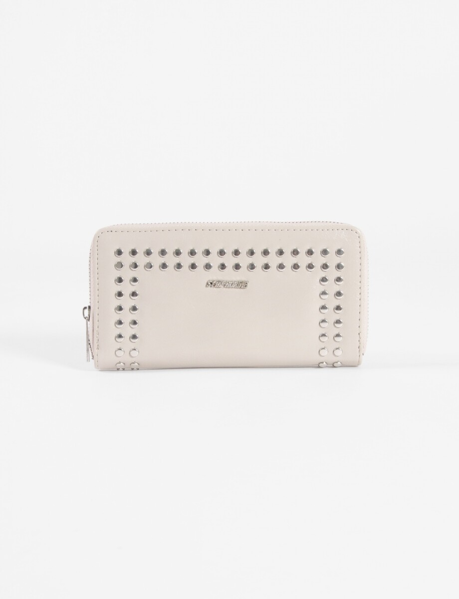 Billetera tachas - beige 