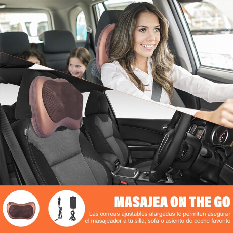 Masajeador Masajes Eléctrico Almohada Auto O Hogar Marrón