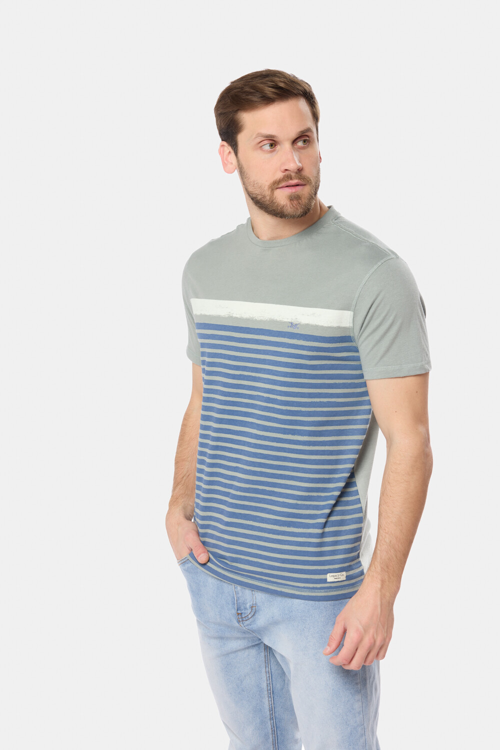 REMERA RAYADA Pistacho